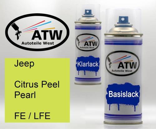 Jeep, Citrus Peel Pearl, FE / LFE: 400ml Sprühdose + 400ml Klarlack - Set, von ATW Autoteile West.